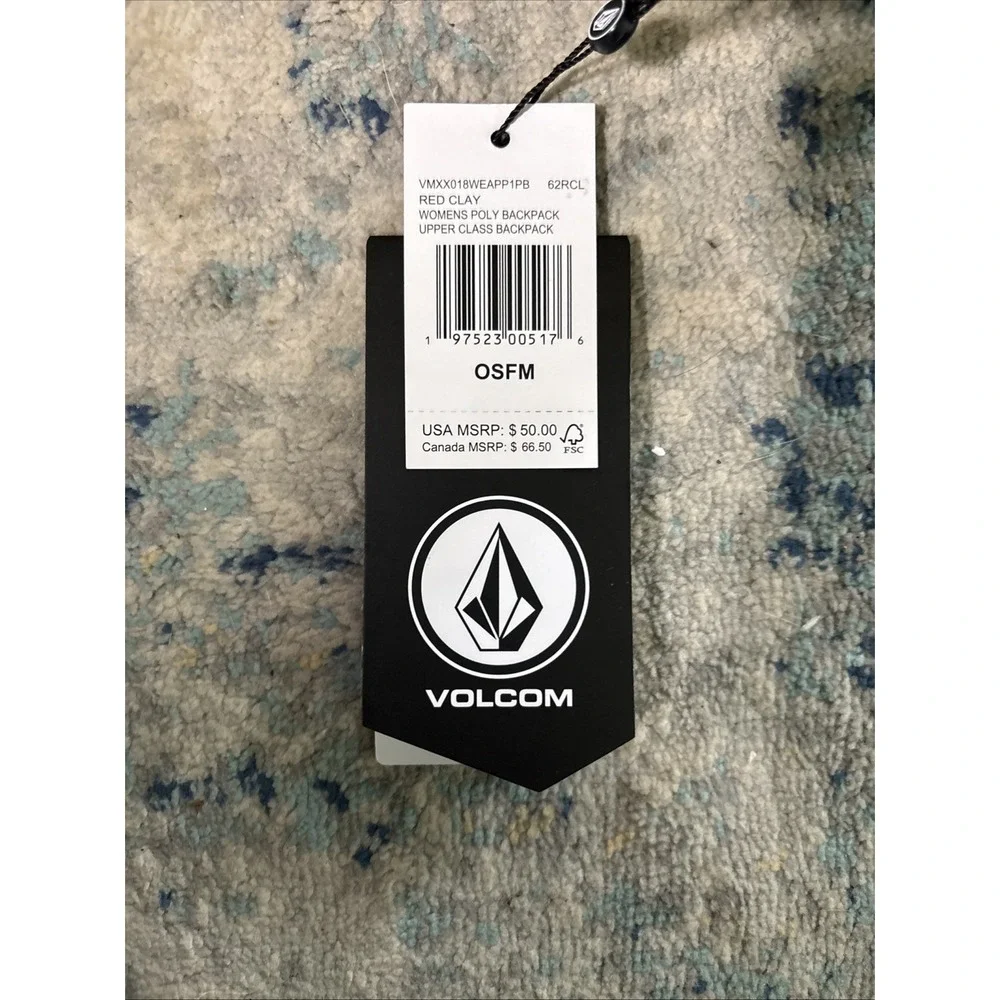 VOLCOM Upperclass Poly Backpack Red Clay NWT Retail $50 Very Nice Pack